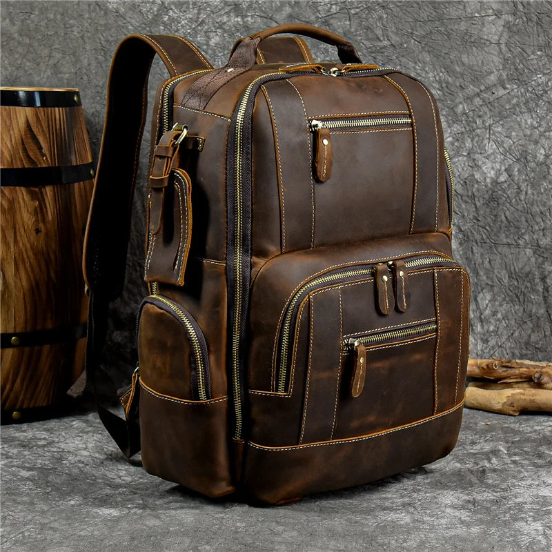 SummitCarry - Ръчно изработен пътнически раница от естествена кожа
