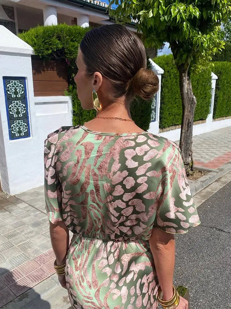 Ieva - Макси рокля с къс ръкав