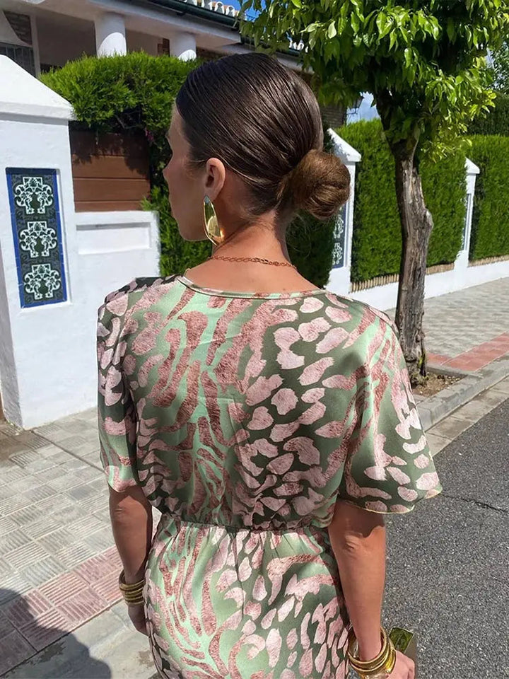 Ieva - Макси рокля с къс ръкав