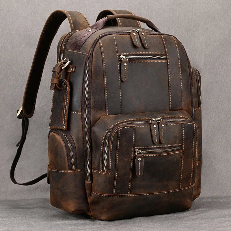 SummitCarry - Ръчно изработен пътнически раница от естествена кожа